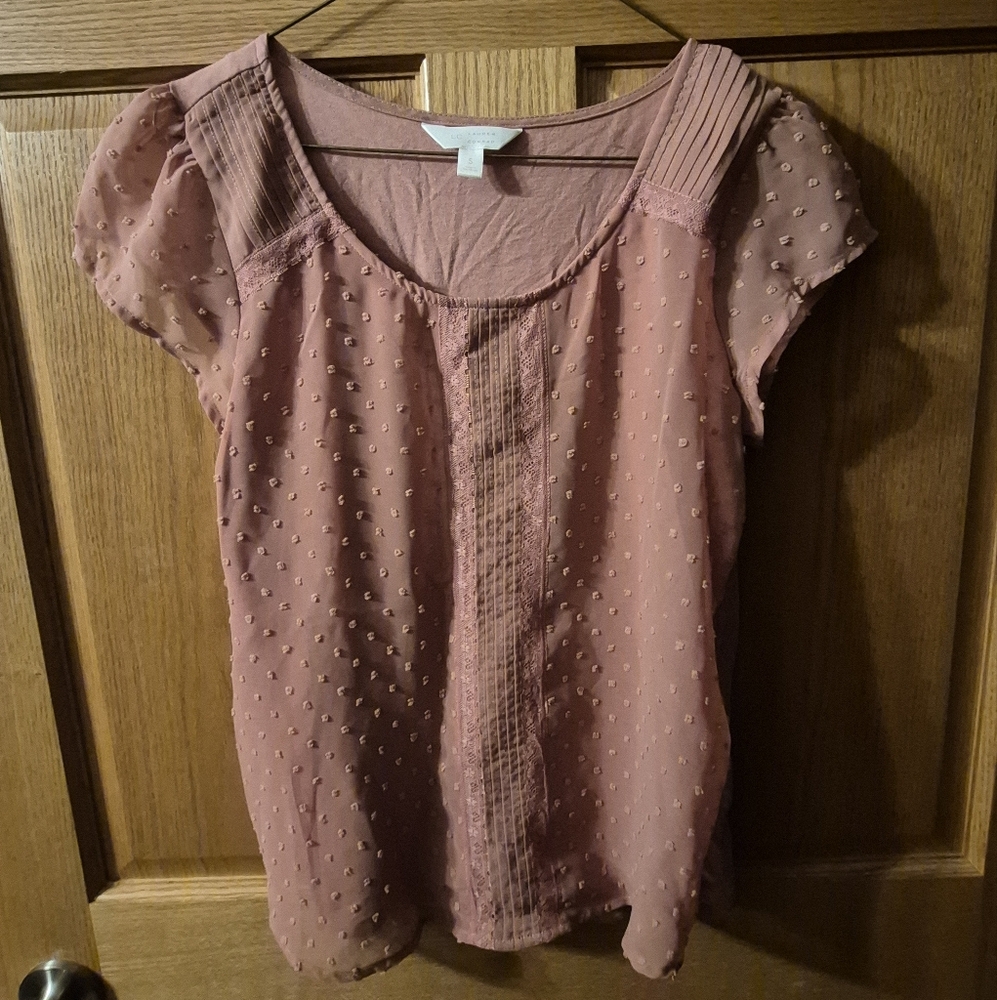 Lauren Conrad Small Pink Short Sleeve Blouse